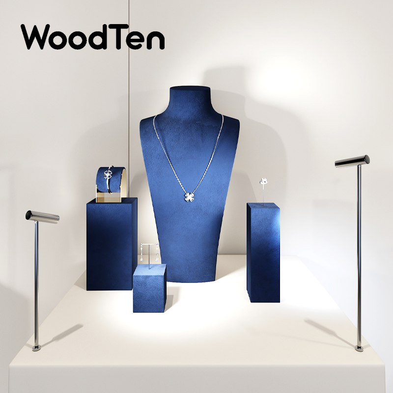 Jewelry Shop Watches - WoodTen Premium mavi takı ekran standı