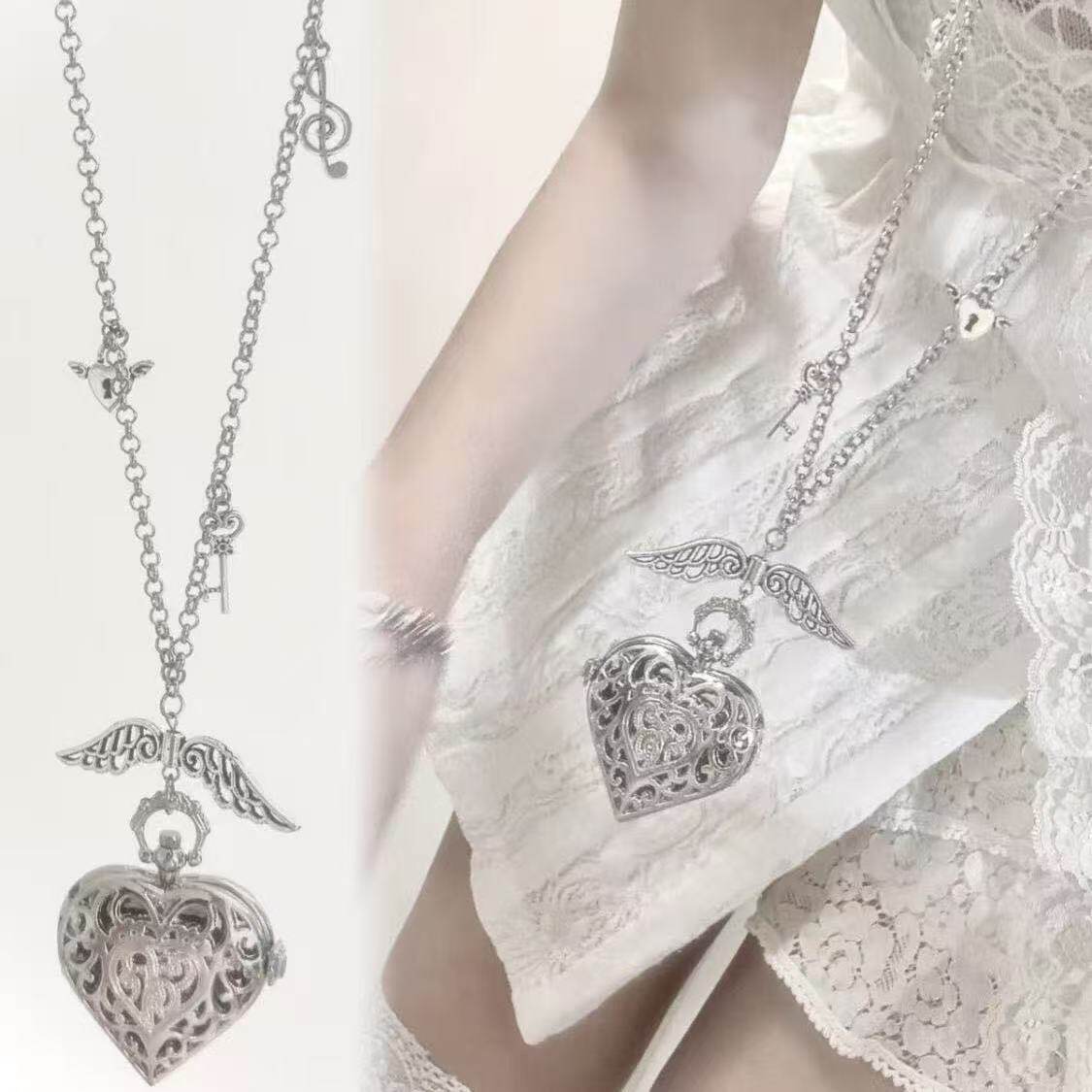 Vintage Jewelry Watches Women - Y2K Hollow Heart Cep Saati Zinciri