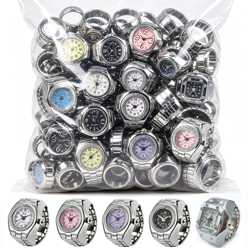 Vintage Jewelry Watches Women - Vintage Gümüş Mini Punk Saatler Yüzükler