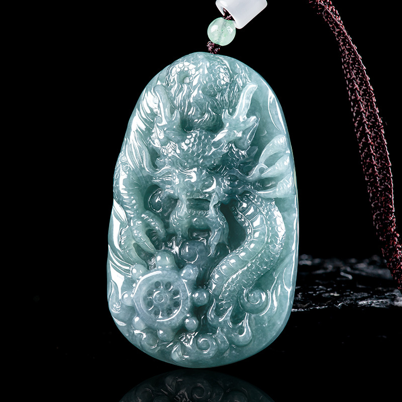 Necklace Pendant - Burma Yeşim Taşı Ejderha Kolye Ucu