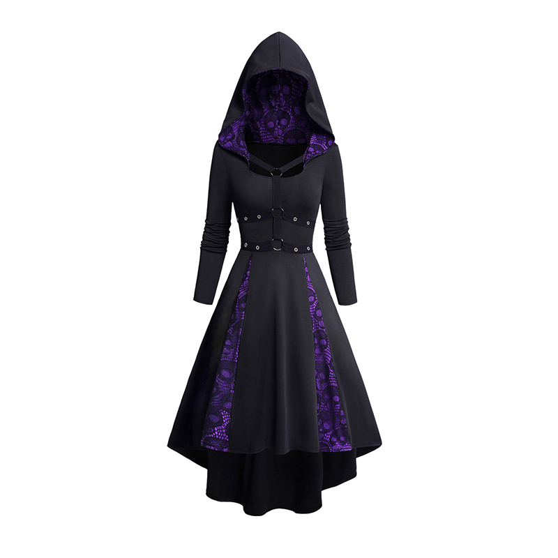 Gothic Skull Ring - Kadın Hoodie elbiseler cadılar bayramı kafatası