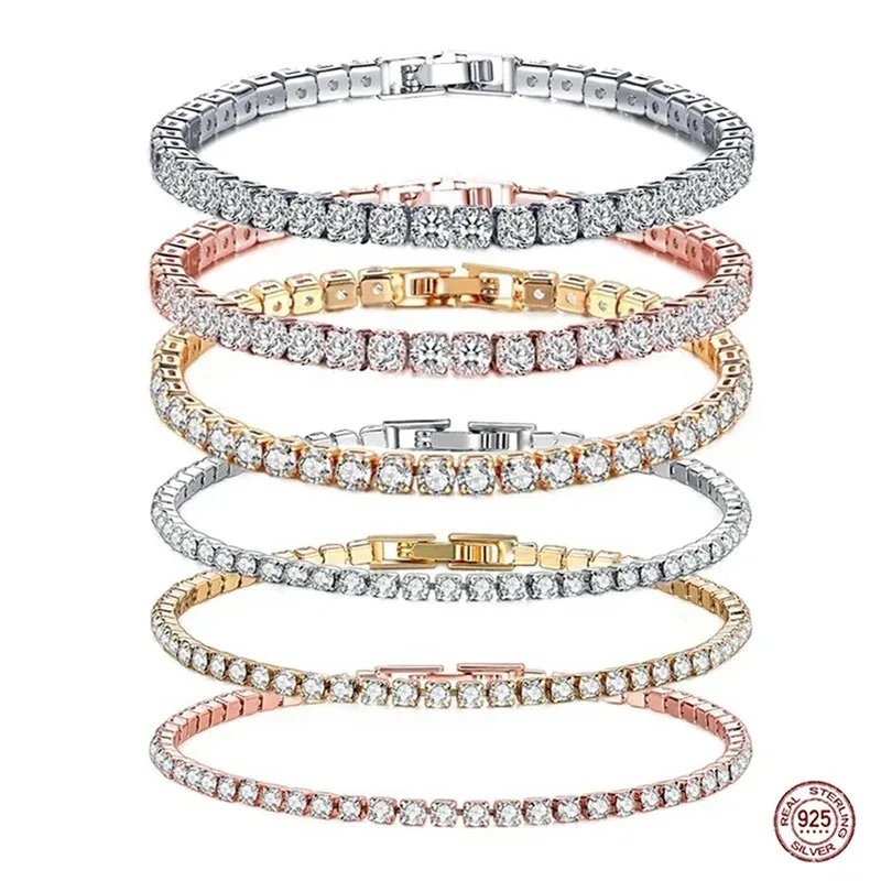 Tennis Bracelet Cubic - Hip hop 925 ayar gümüş kübik