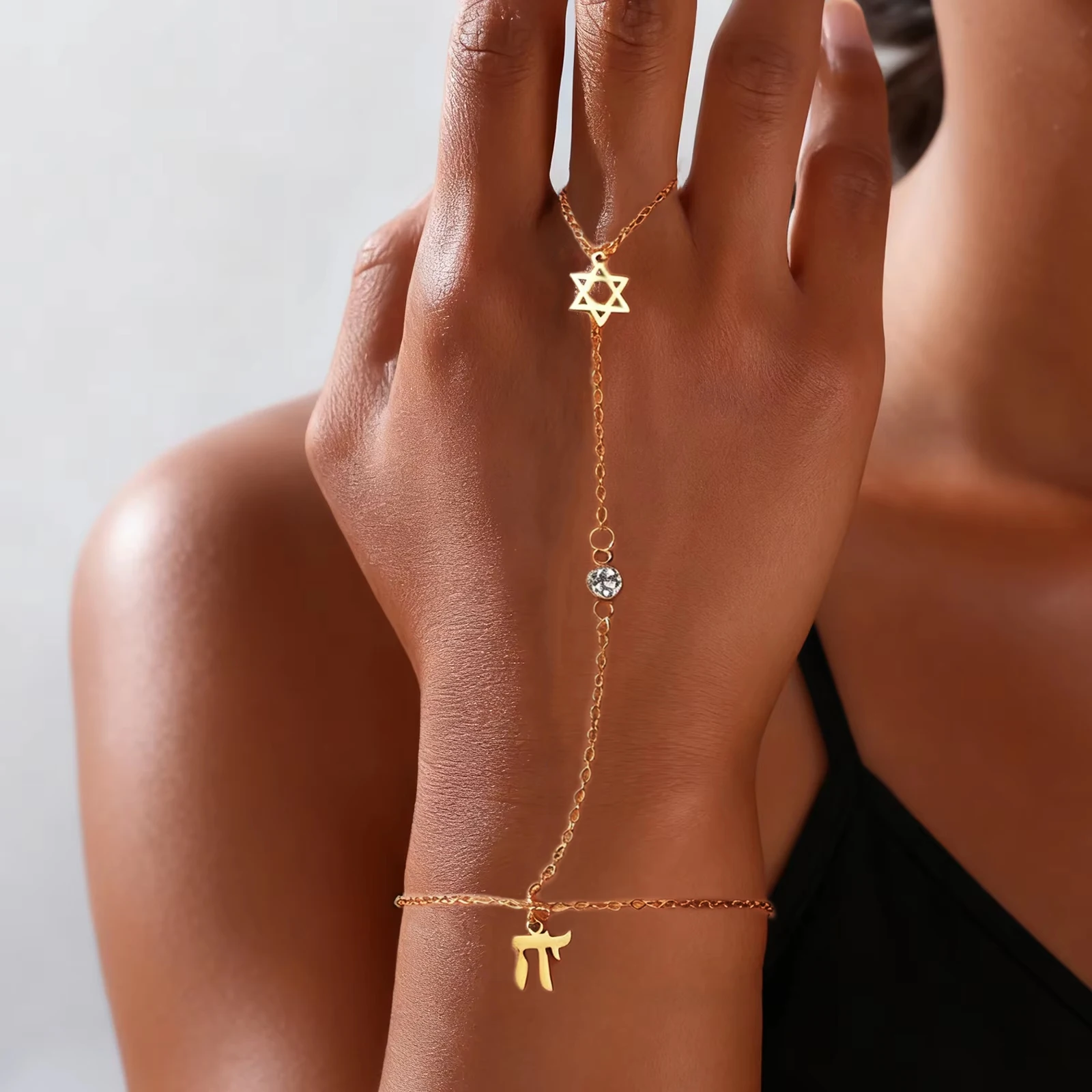 The Jewelry & Watches - Yahudi Davut Yıldızı İbranice Harfi Chai