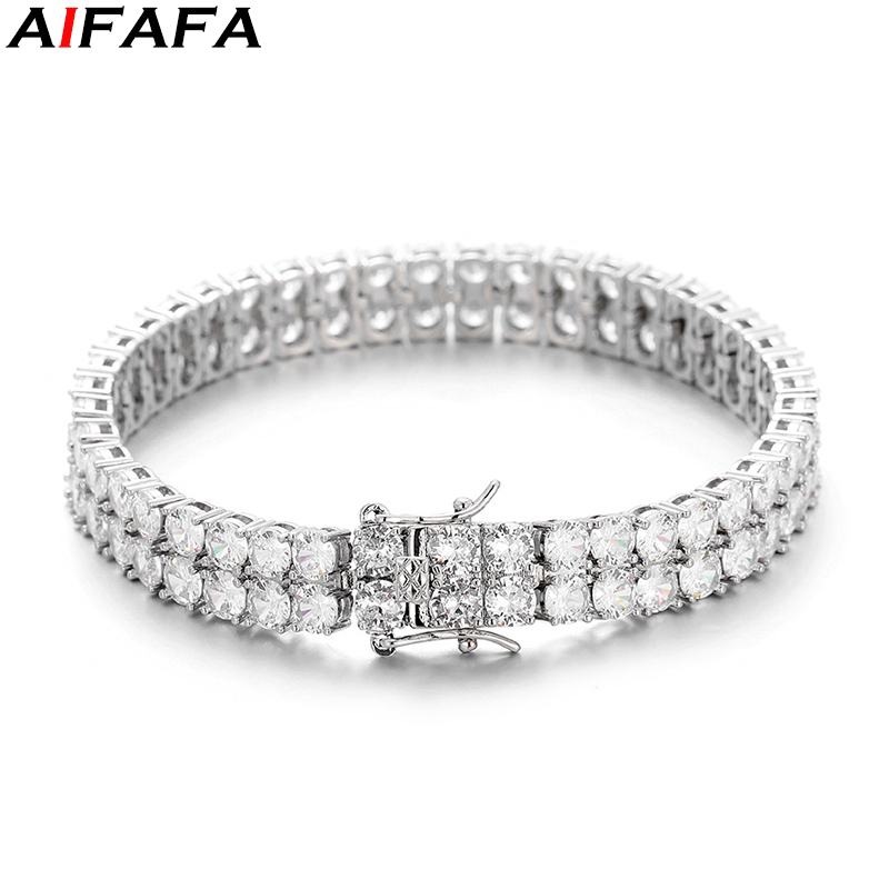 Tennis Bracelet Cubic - 2 satır Tenis Zincirleri Bilezik Hip