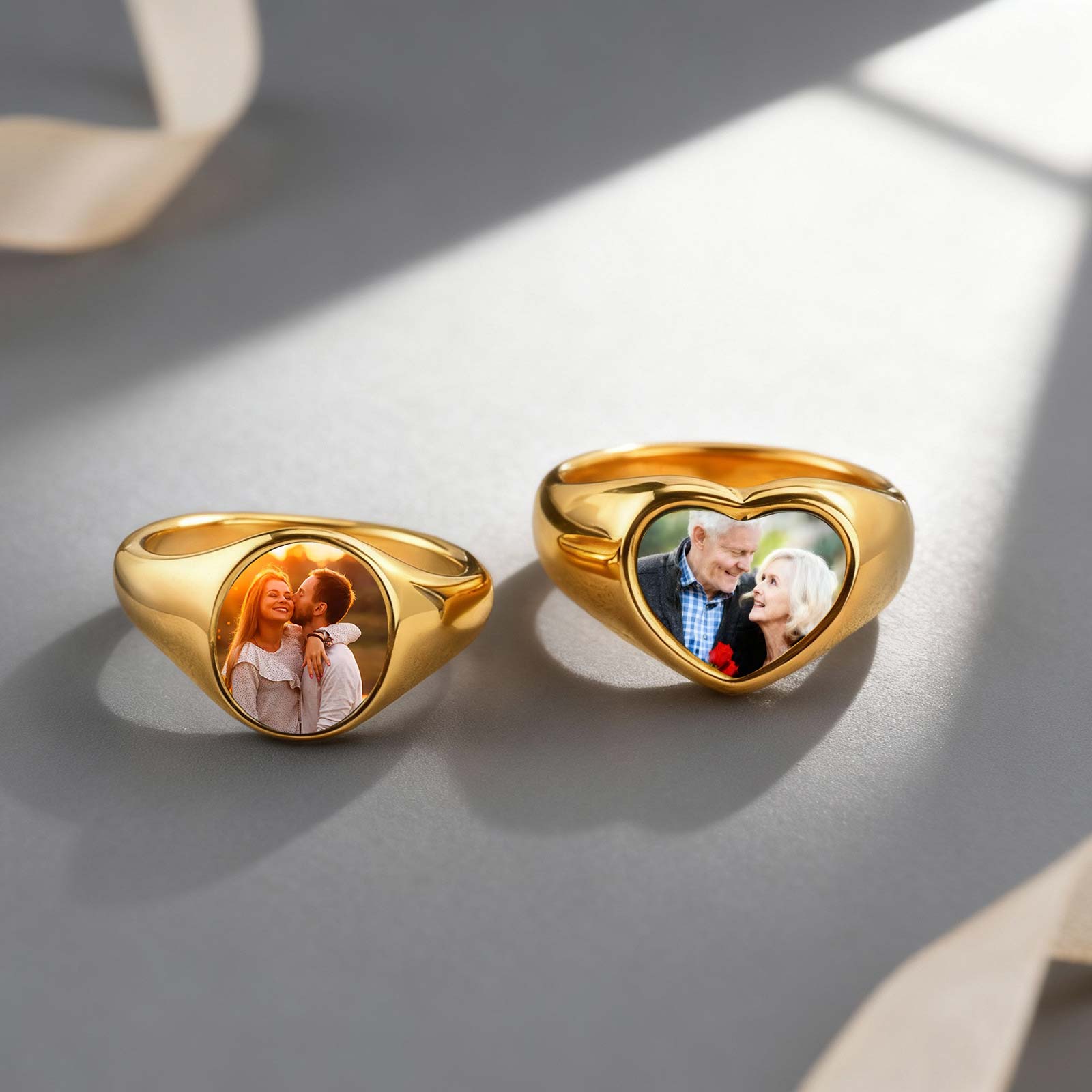 Statement Cocktail Ring - Özel Fotoğraf Mühür Yüzük Kadınlar için