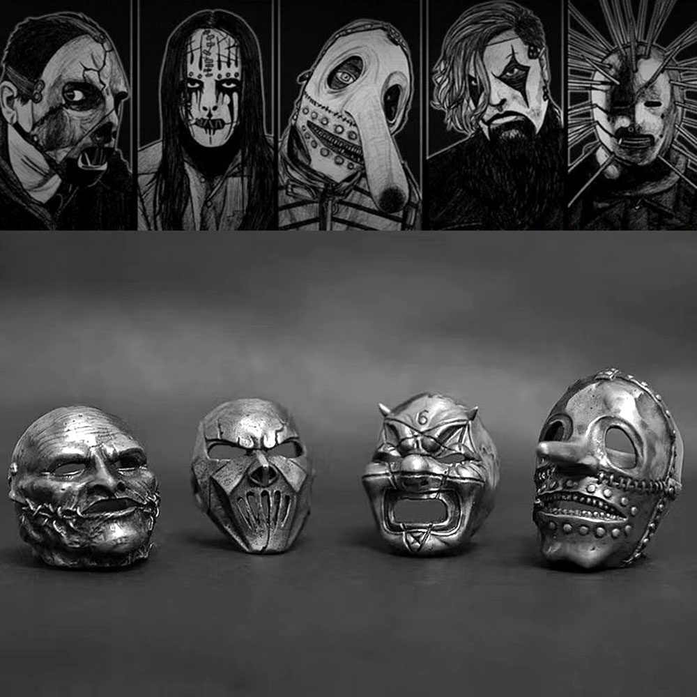Gothic Skull Ring - 2023 erkek Çiçekler Kafatası Maskesi Yüzük