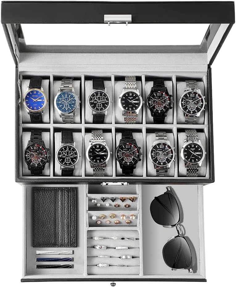 Jewelry With Watches - Erkekler İçin Saat Kutusu Düzenleyici, Cam