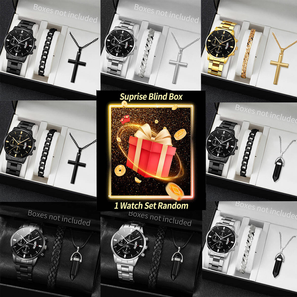 Jewelry With Watches - Sürpriz Gizemli Saat Kör Kutu-3 Adet/takım
