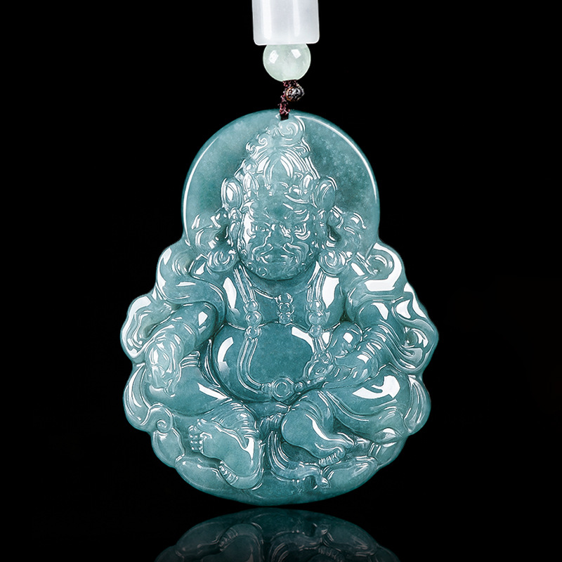 Necklace Pendant - Burma Yeşim Taşı Jambhala Kolye Lüks