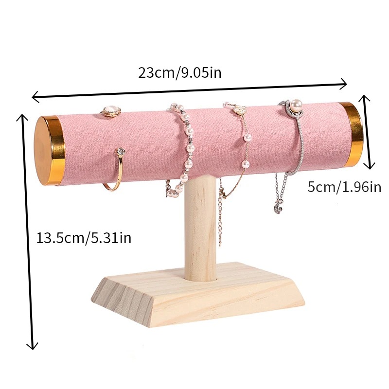 Jewelry Shop Watches - Ahşap Tabanlı T-Bar Bileklik Teşhir Standı