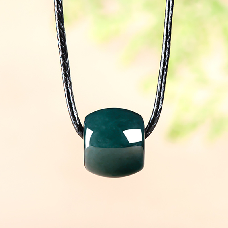 Necklace Pendant - Doğal Myanmar Zümrüt Derin Mavi Su