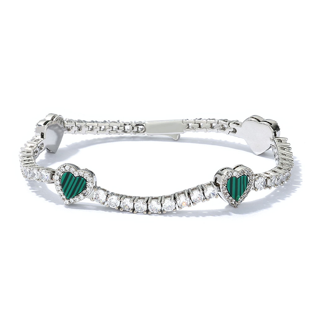 Tennis Bracelet Cubic - ESKEEM Çok Satan Renkli Kalp Şeklinde