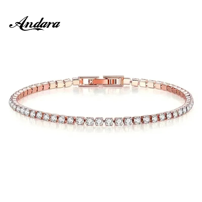 925 Ayar Gümüş Gül Altın Tenis - Tennis Bracelet Cubic incelemesi ve fiyatı