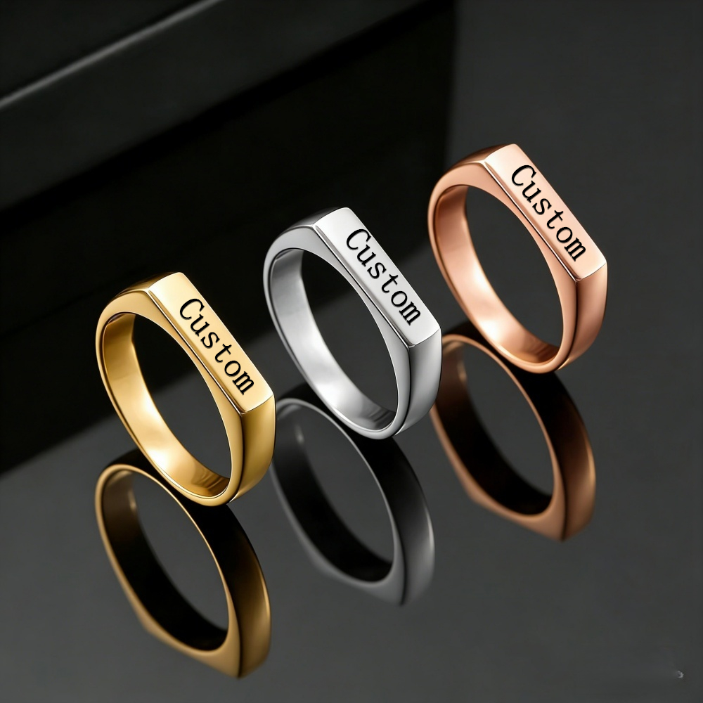 Özelleştirilmiş Kazınmış İsim  - Statement Cocktail Ring incelemesi ve fiyatı