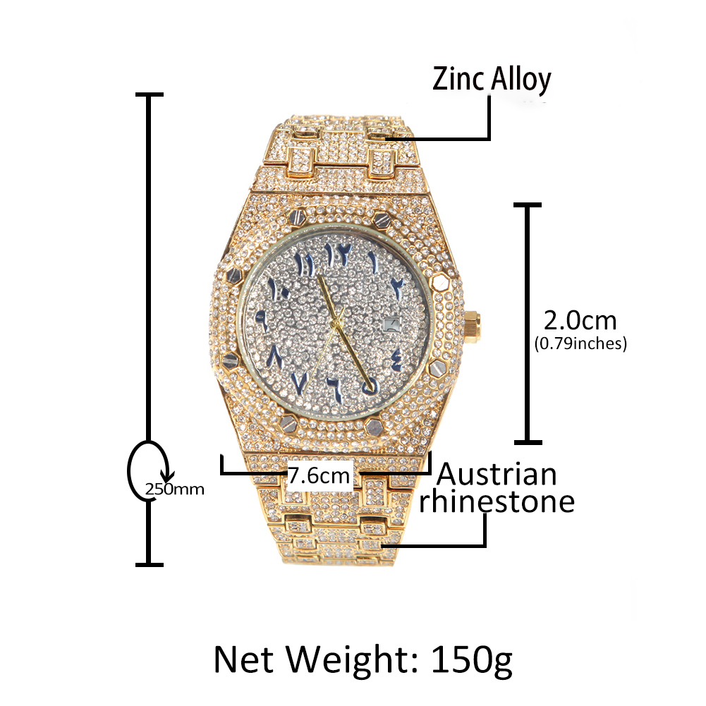 BLING kral arapça rakamları Me - King'S Jewelry Watches incelemesi ve fiyatı