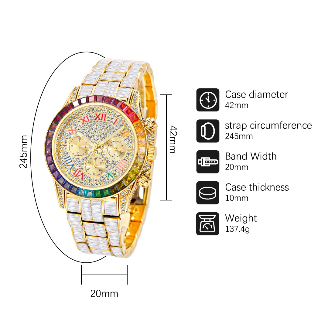 MISSFOX lüks buzlu erkekler iç - Jewelry Inspired Watches incelemesi ve fiyatı