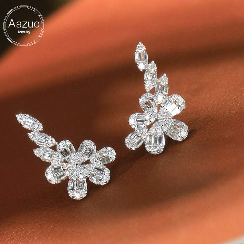 Aazuo Güzel Takı 18K Saf Beyaz - Diamond Stud Earrings incelemesi ve fiyatı