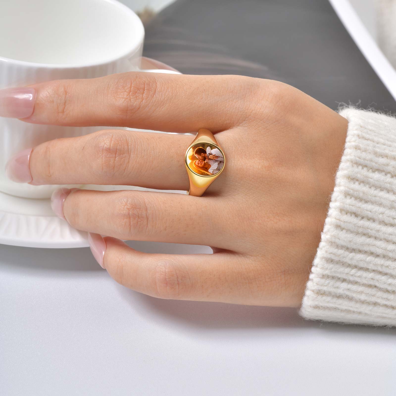 Özel Fotoğraf Mühür Yüzük Kadı - Statement Cocktail Ring incelemesi ve fiyatı