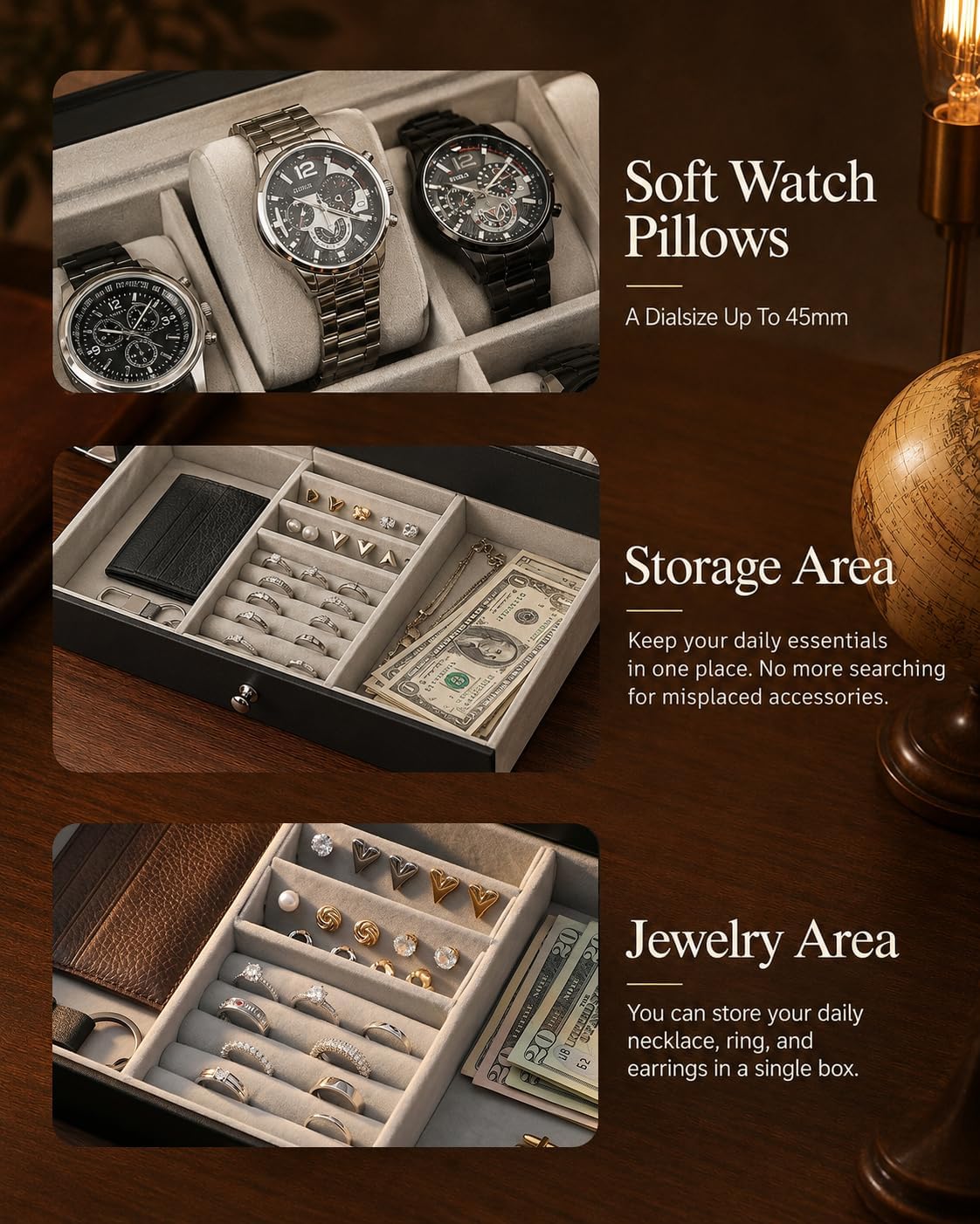 Erkekler İçin Saat Kutusu Düze - Jewelry With Watches incelemesi ve fiyatı